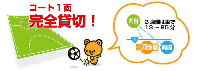 コート1面 全面貸切!